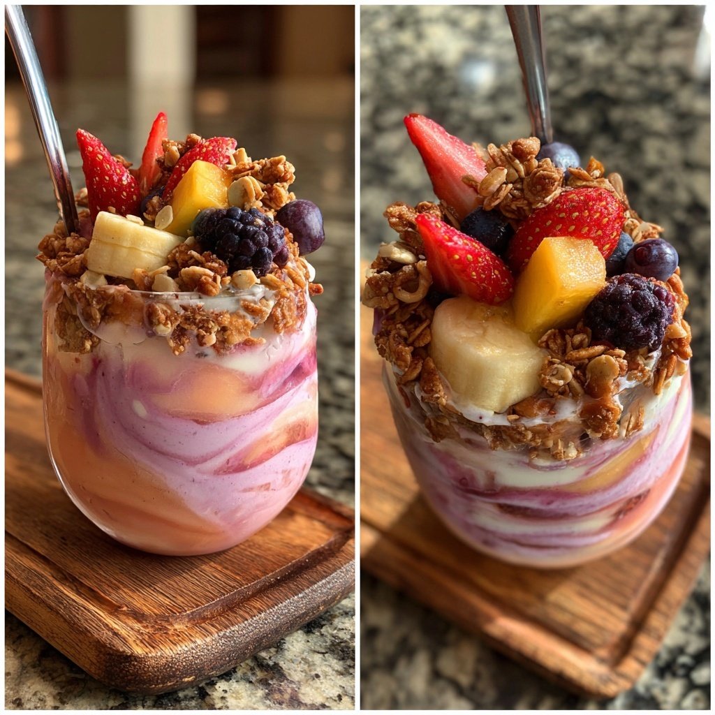 Mélange exotique de yaourts glacés