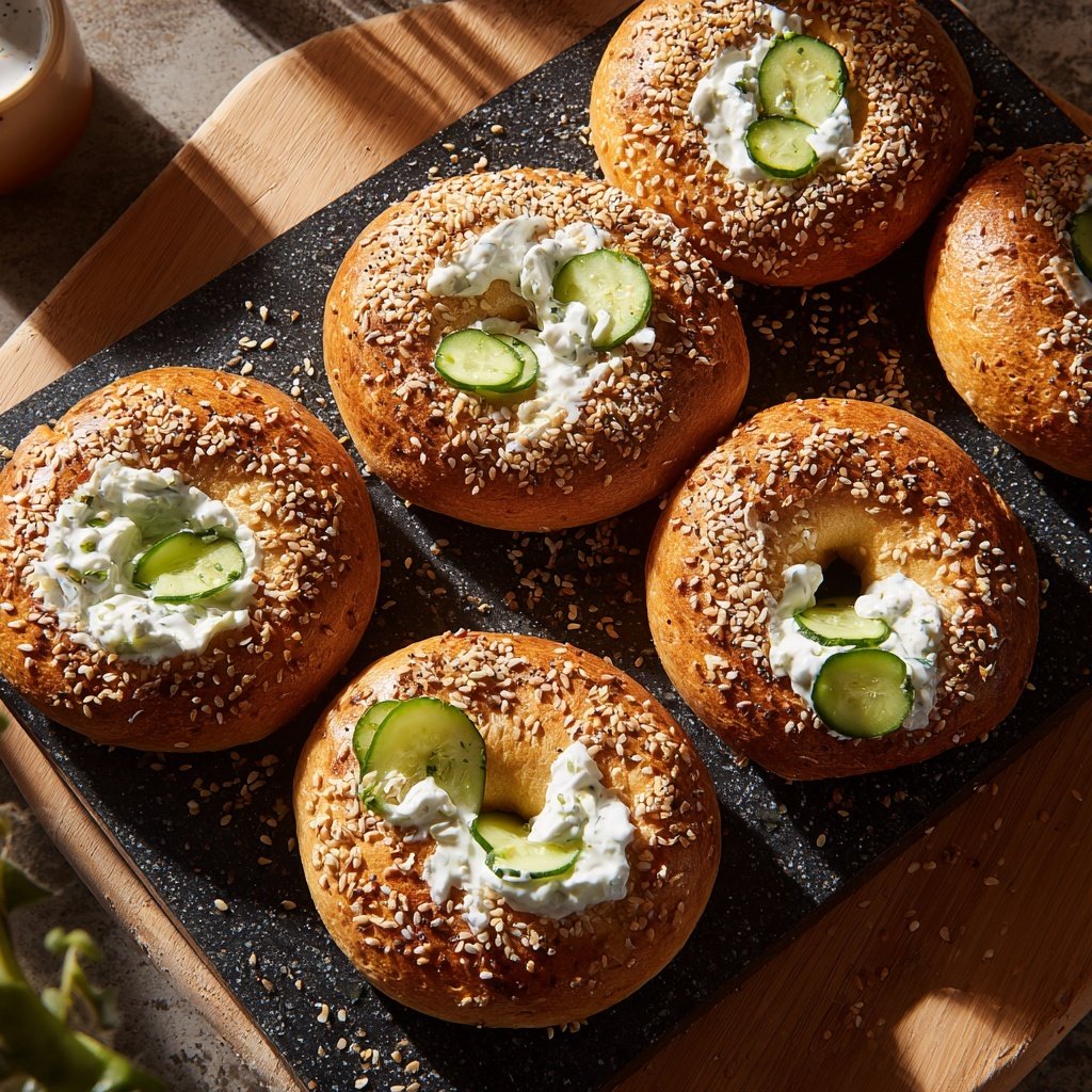 Bagels grecs enrichis en protéines