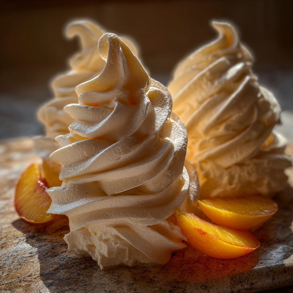 Tourbillons de yaourt glacé à la pêche