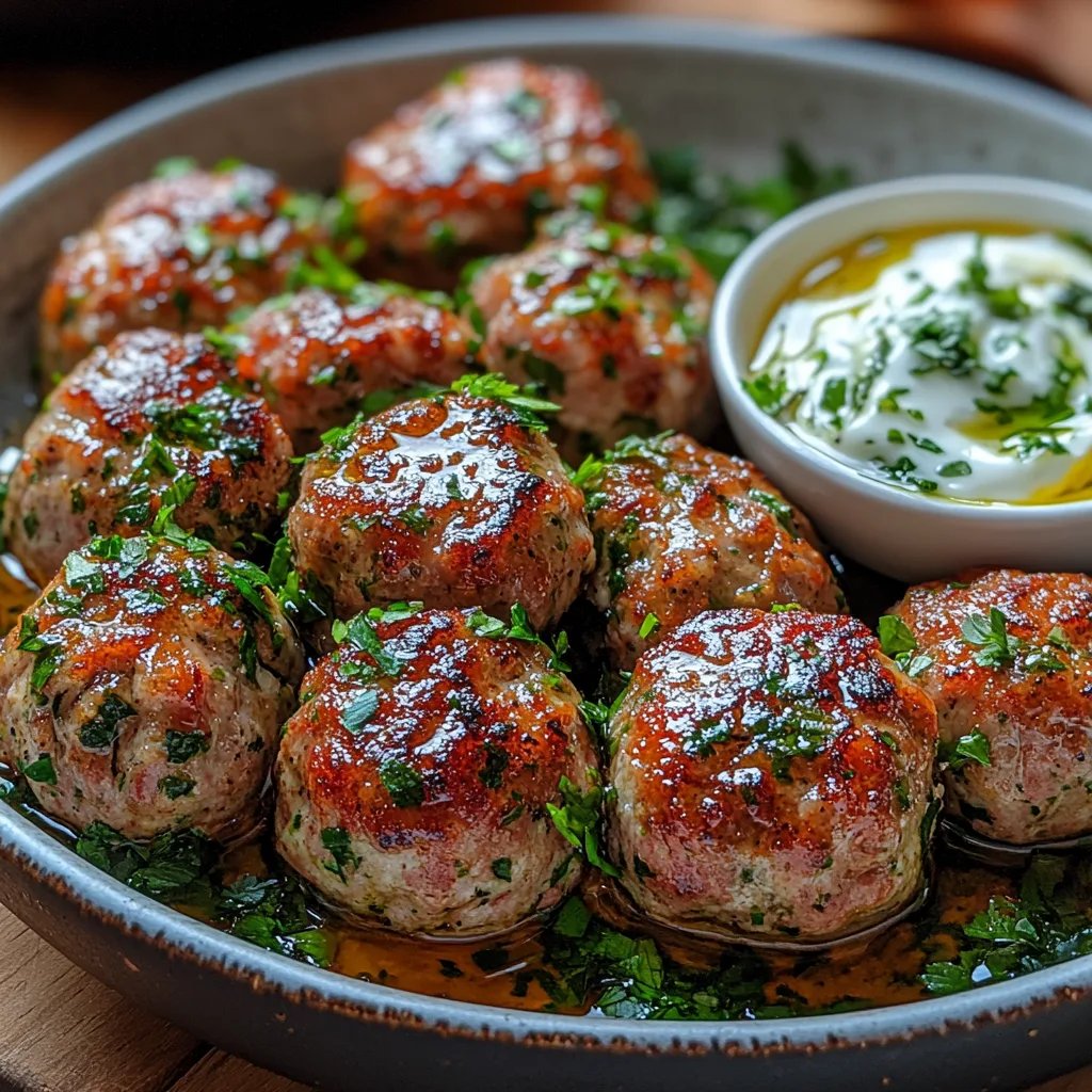 Boulettes de dinde grecques avec tzatziki : Une Recette Incroyable et Ultime à Découvrir