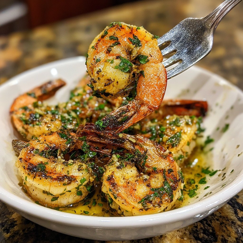 Crevettes scampi ail beurre cuites