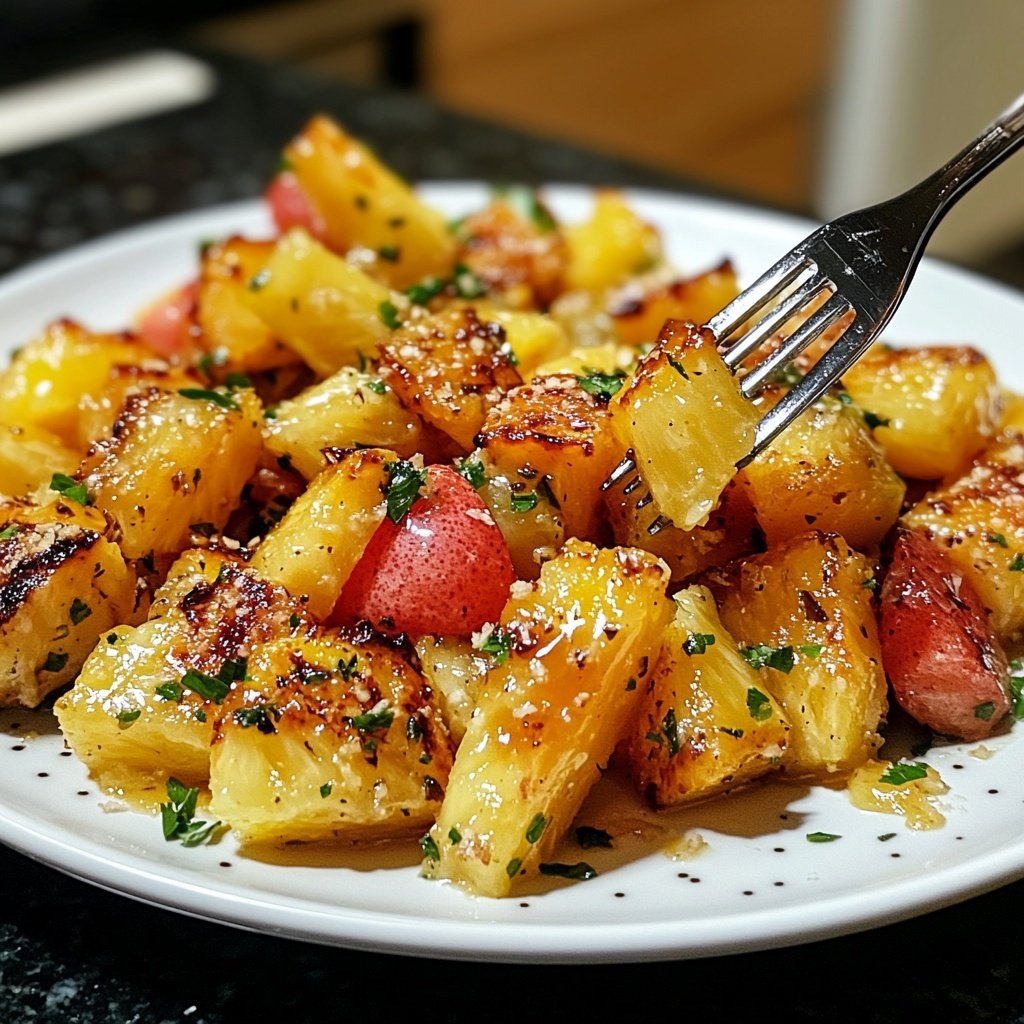 Salade tiède d’ananas et agrumes