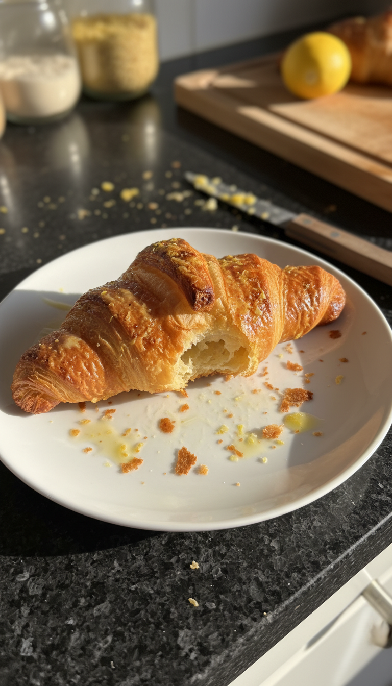Croissant grillé au beurre citron