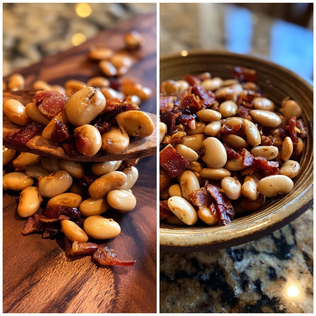 Schwarzäugige Bohnen geräucherter Schinken Knochen