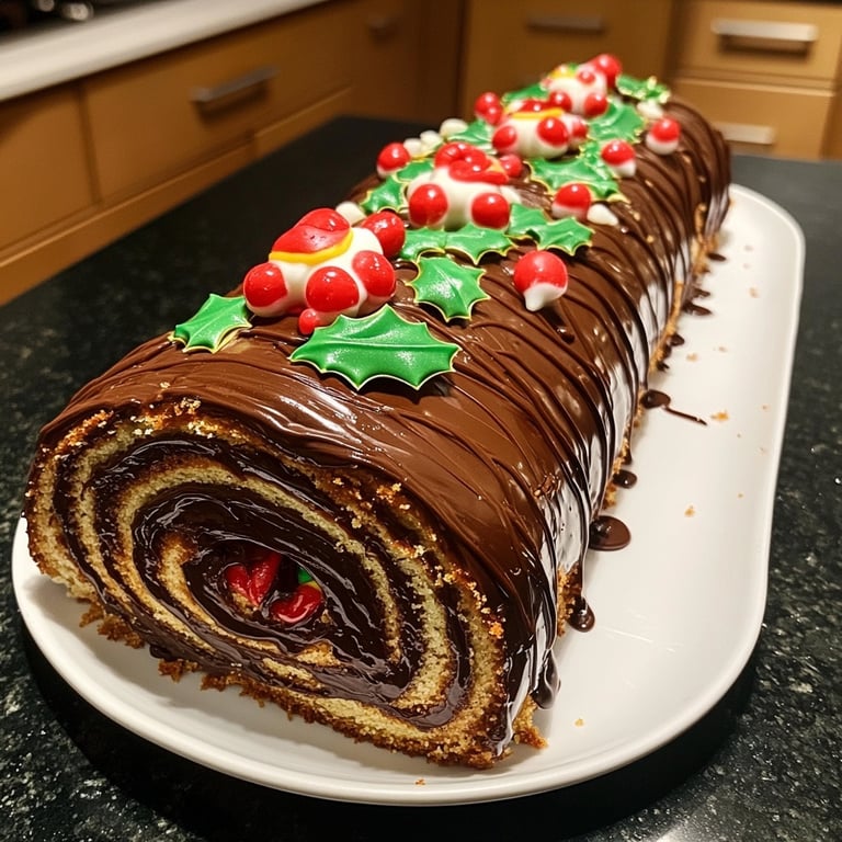 Bûche de Noël pâtissière au chocolat