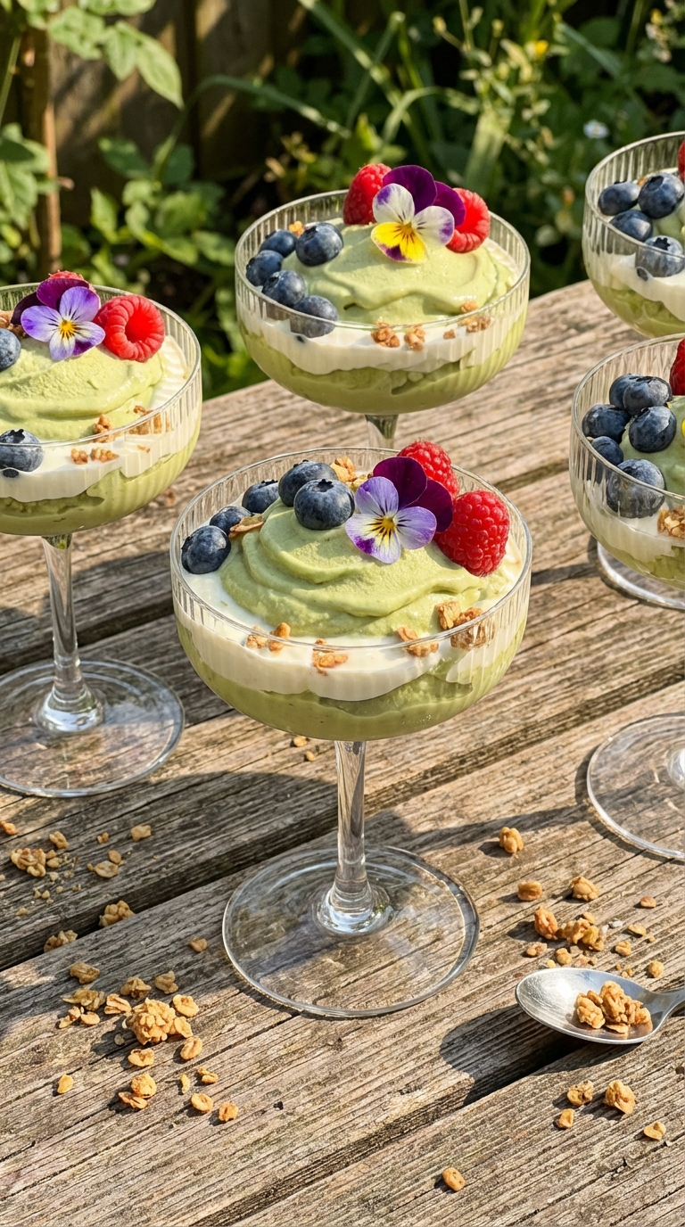 Coupes de yaourt glacé au matcha