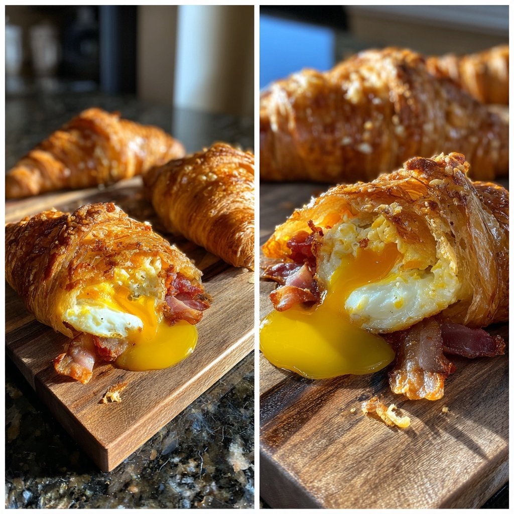 Coupelles croissant bacon œuf