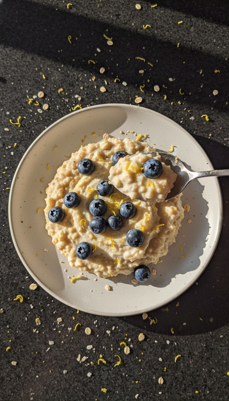 Porridge tonique avoine citron myrtilles