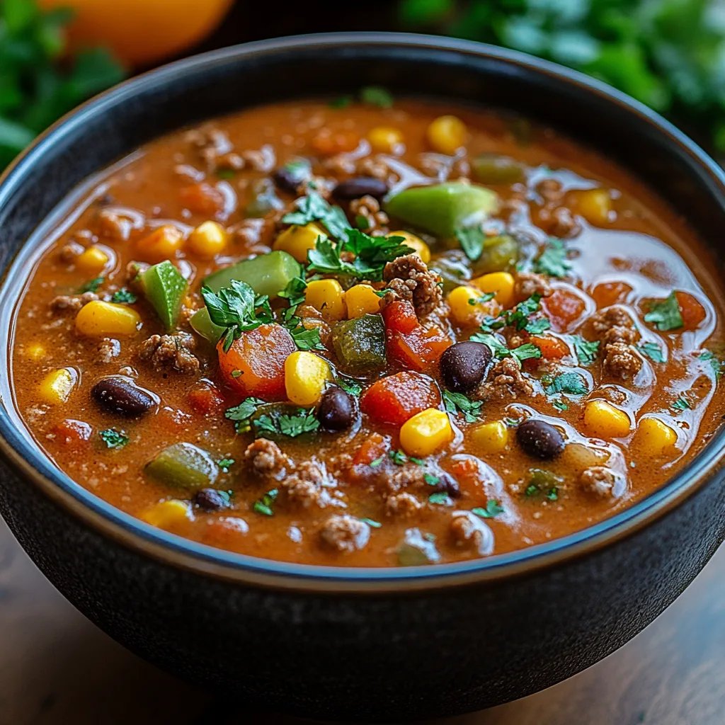 Soupe crémeuse et fromagère aux tacos de bœuf haché : Une recette incroyable