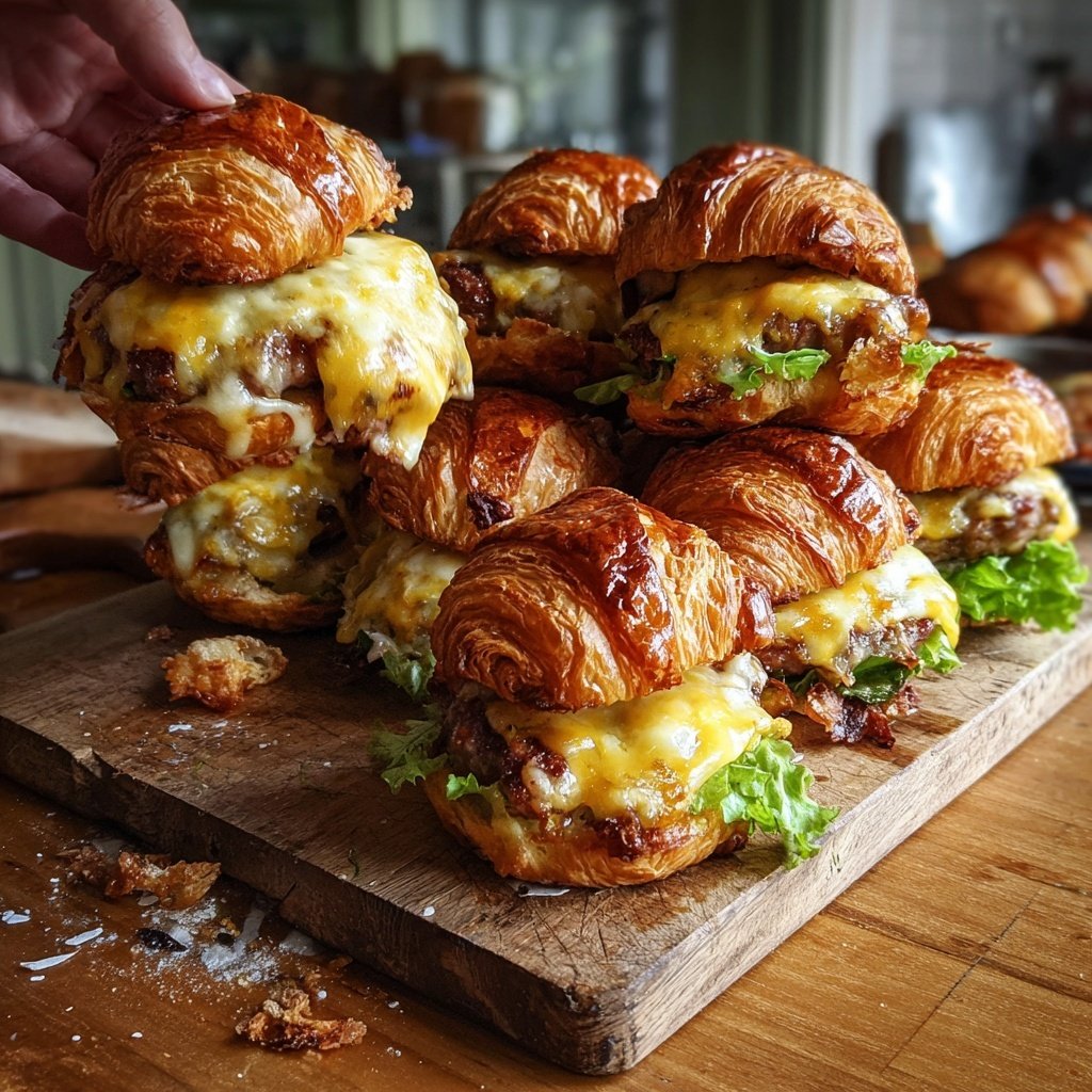Mini burgers de croissant gourmets