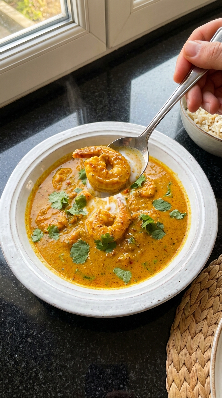 Curry de Crevettes Jamaïcain Épicé