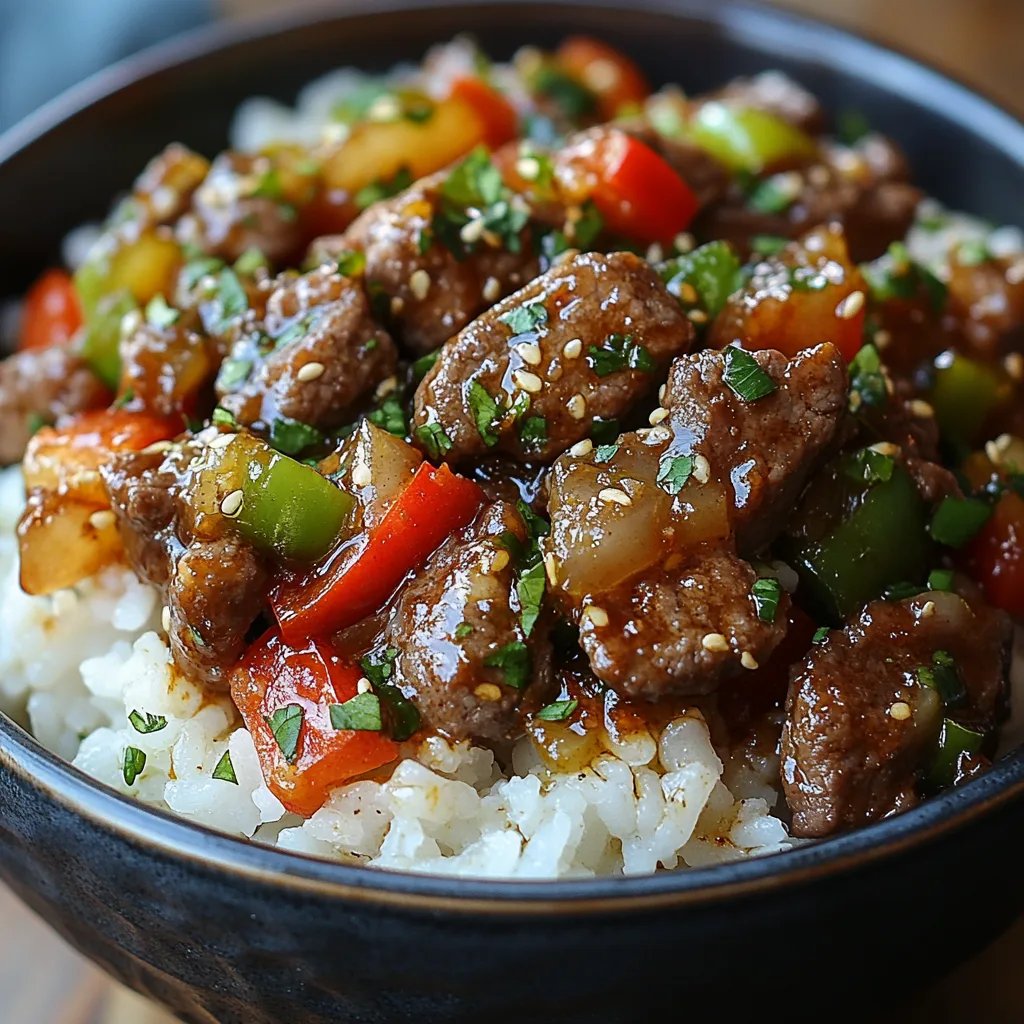 Bols de Riz au Bœuf et Poivrons : Une Recette Incroyable Ultime