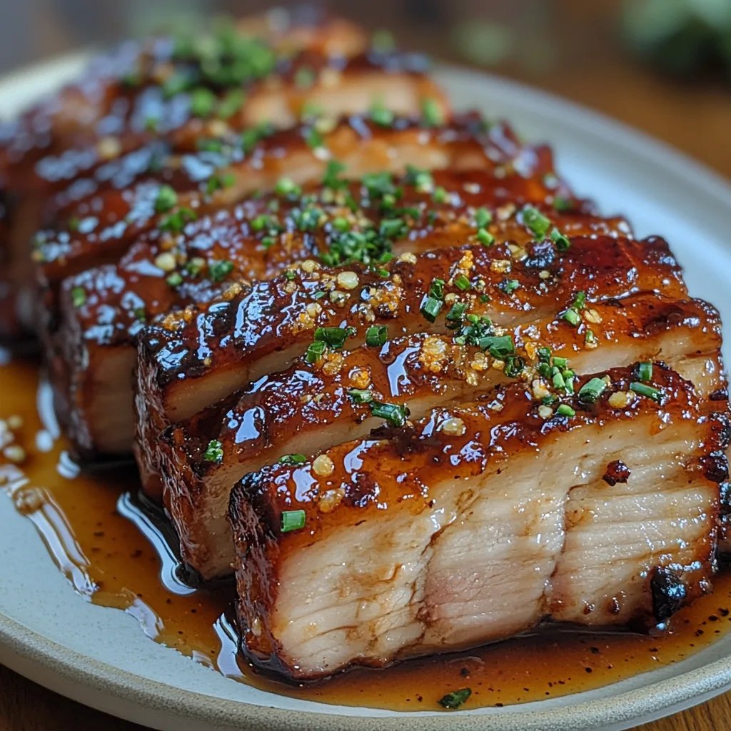 Poitrine de Porc à la Mijoteuse avec Glaçage Miel-Balsamique : Une Recette Incroyable Ultime