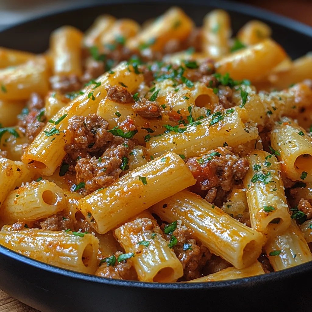 Penne au Fromage avec Bœuf Haché au Beurre à l'Ail : Une Recette Incroyable Ultime
