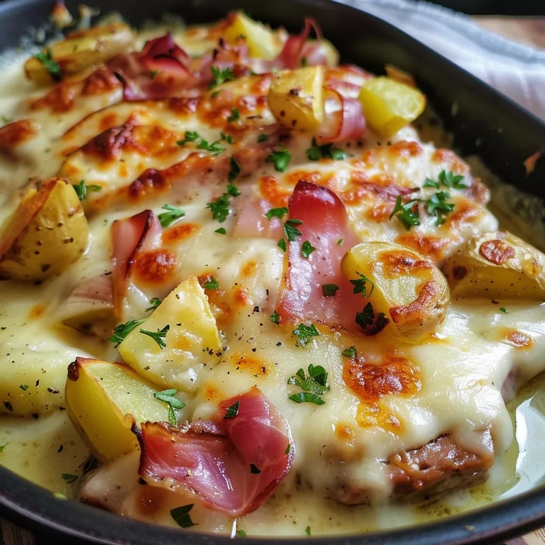 Raclette copieuse au four avec pommes de terre
