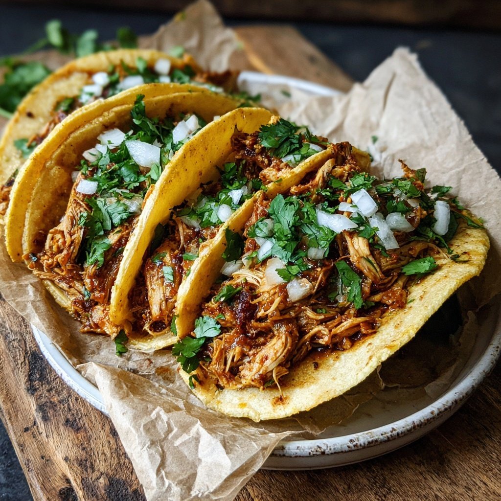 Viande tacos poulet mijoté