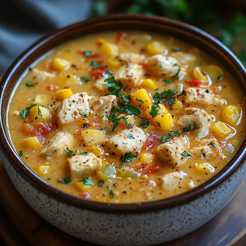 <p>Chowder de maïs et poulet à la mijoteuse : Une Recette Incroyable Ultime</p>