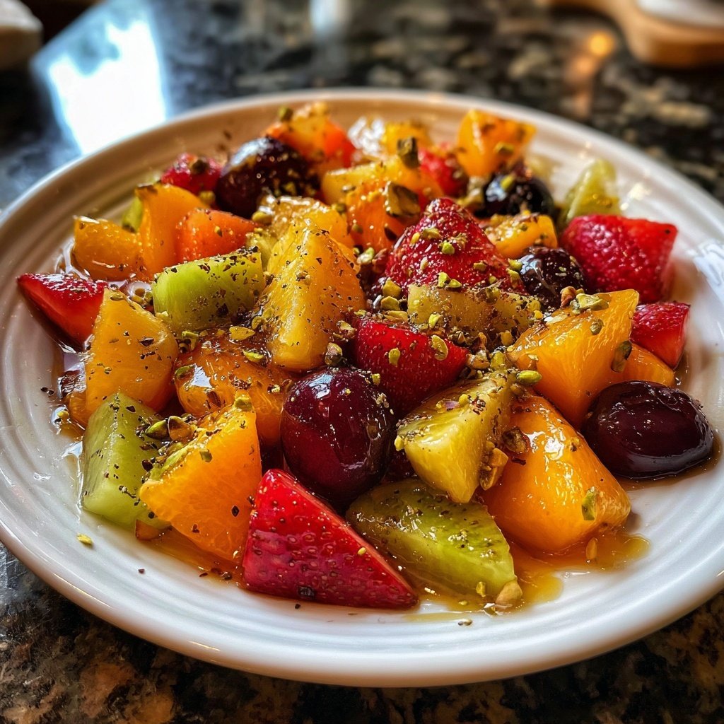 Fruits d’hiver au miel et pistaches