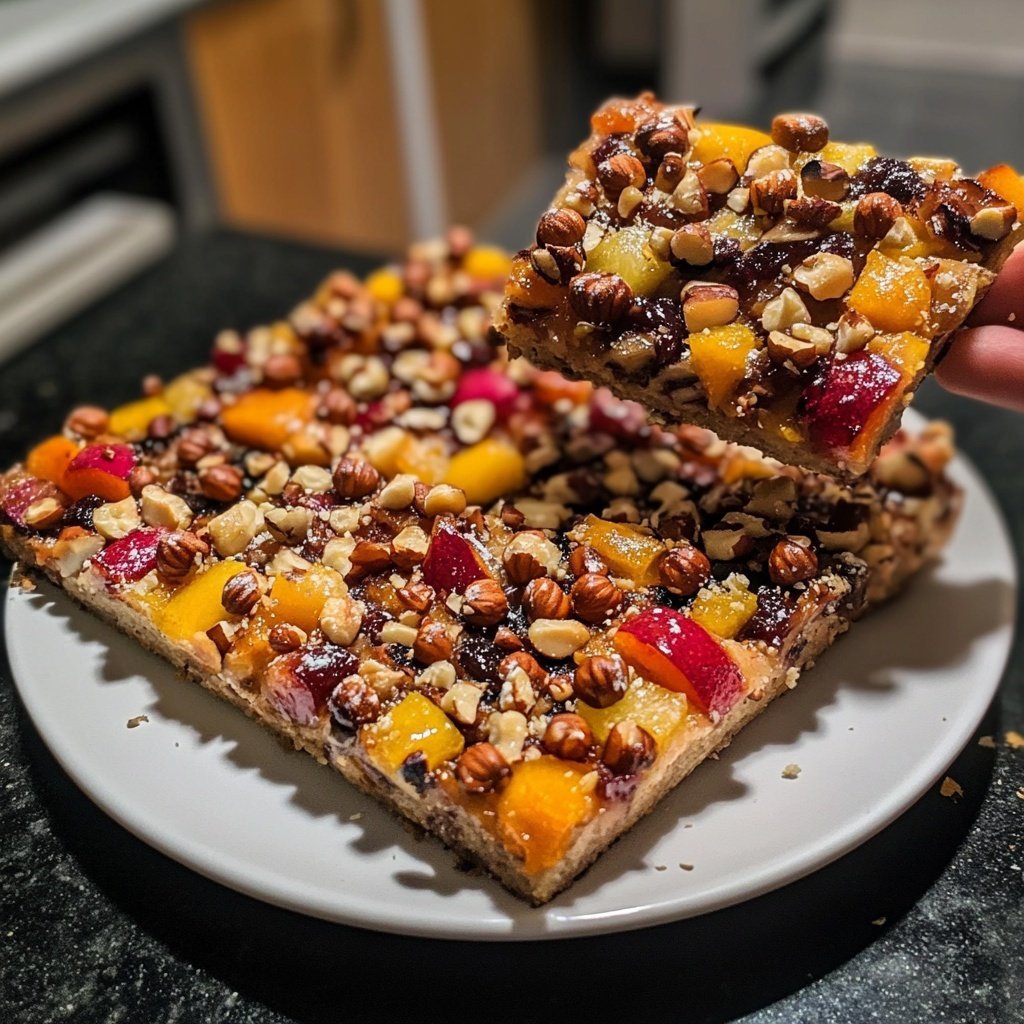 Fruits gourmands aux noisettes grillées