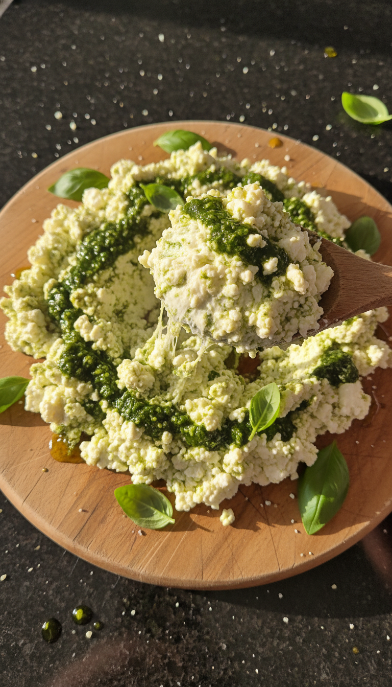 Cottage cheese au pesto
