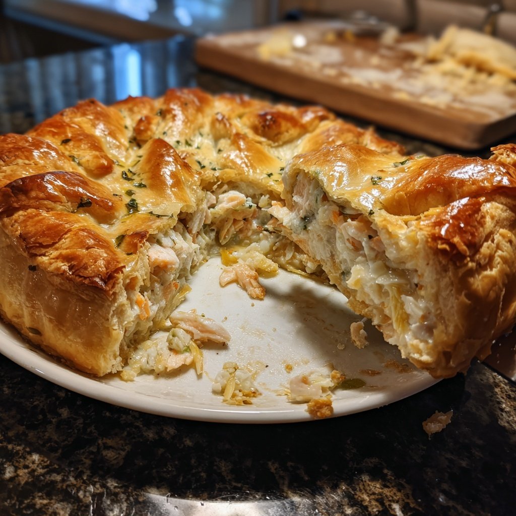 Tourte poisson topping fruits de mer crémeux